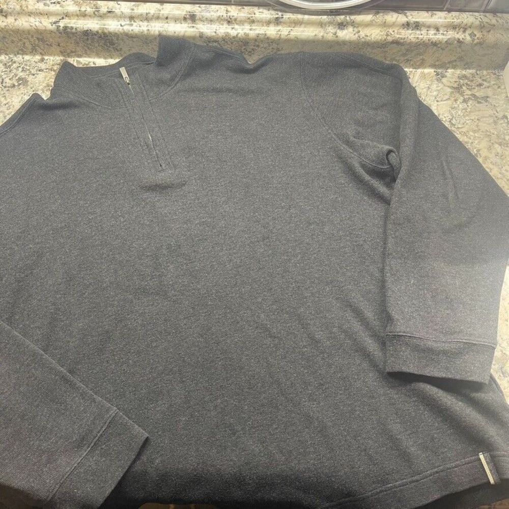 Axis Modern Coast Men's 1/4 Zip Pullover Sweater Gray Large Cotton Cashmere Blnd